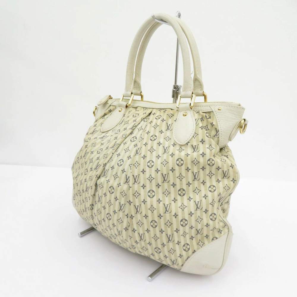 Louis Vuitton Monogram Lin Marina Top Handle Bag Canvas Leather Beige Tan